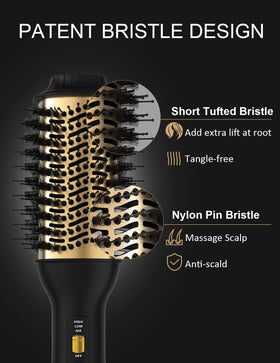 LANDOT Hair Blow Dryer Brush 60mm cleaning brush included
