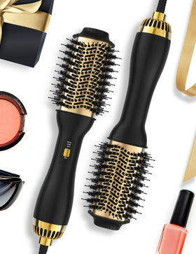 LANDOT Hair Blow Dryer Brush 60mm front view with oval barrel