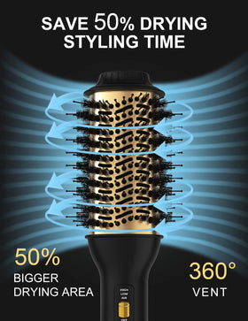 LANDOT Hair Blow Dryer Brush 60mm lightweight design with swivel cord