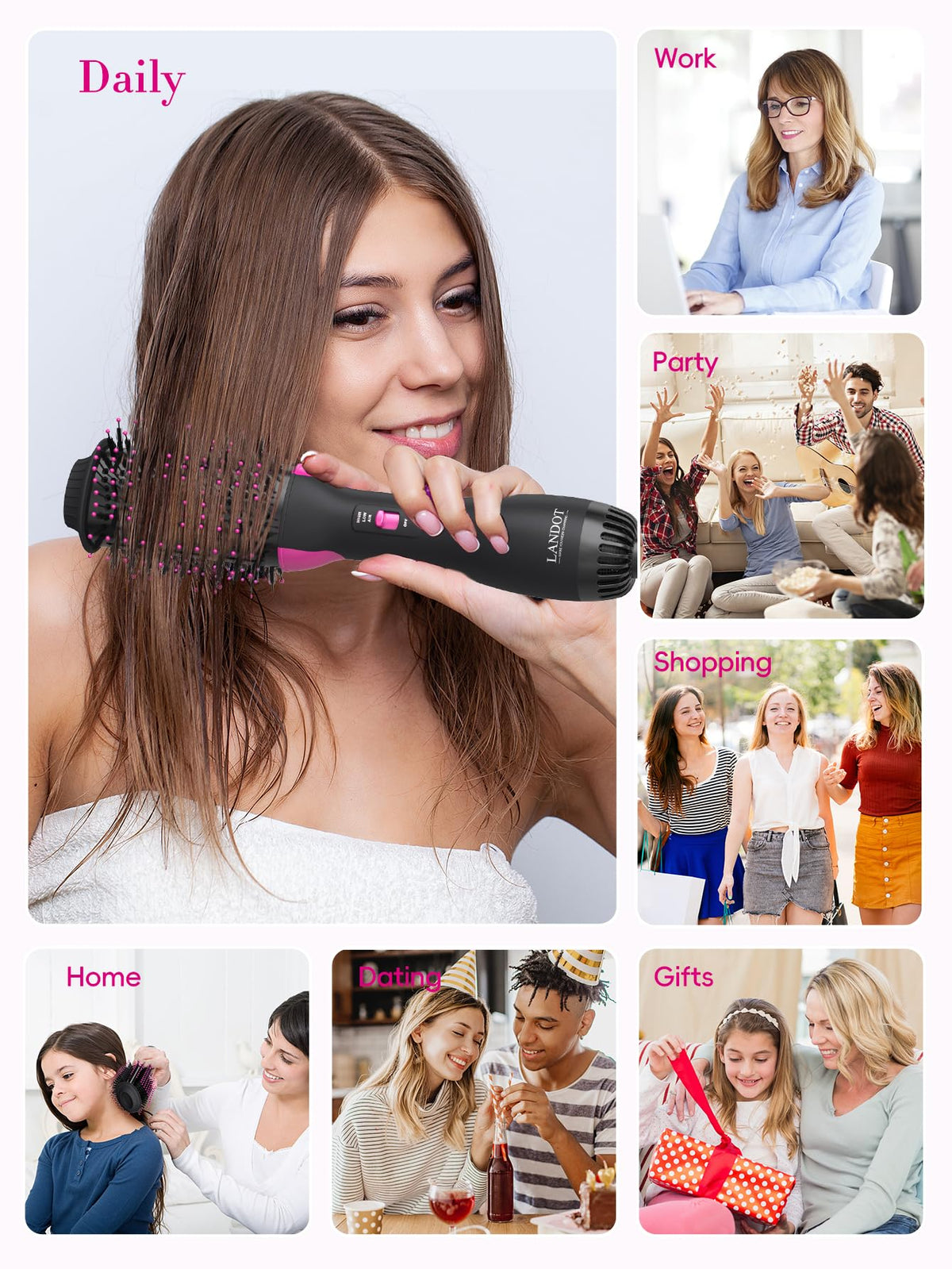 LANDOT Hair Blow Dryer Brush 60mm packaging