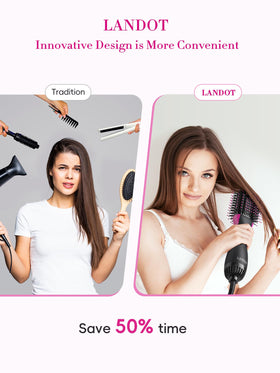 LANDOT Hair Blow Dryer Brush 60mm showing barrel design