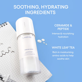 LANEIGE Cream Skin Face Hydrating Milky Toner application on skin