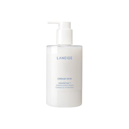 LANEIGE Cream Skin Face Hydrating Milky Toner front view in refillable bottle