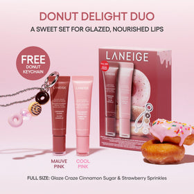 LANEIGE Glaze Craze Lip Serum Duo with donut keychain