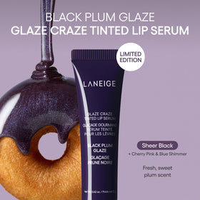 LANEIGE Glaze Craze Tinted Lip Serum Black Plum Glaze applicator close-up