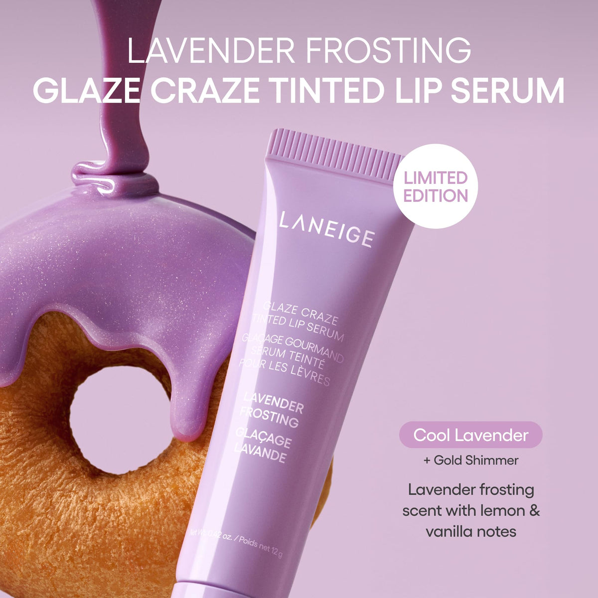 LANEIGE Glaze Craze Tinted Lip Serum Lavender Frosting packaging