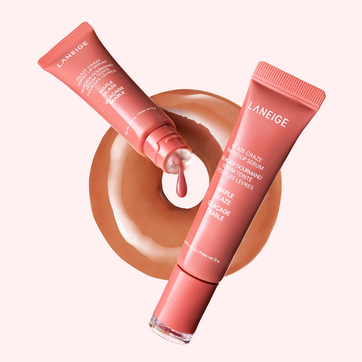 LANEIGE Glaze Craze Tinted Lip Serum Maple Glaze with lip liner