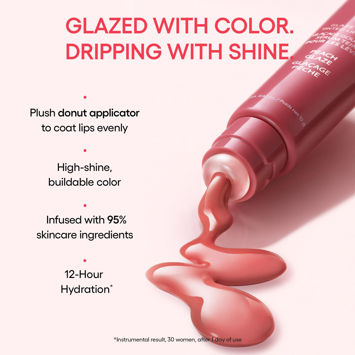 LANEIGE Glaze Craze Tinted Lip Serum Peach Glaze swatch on skin