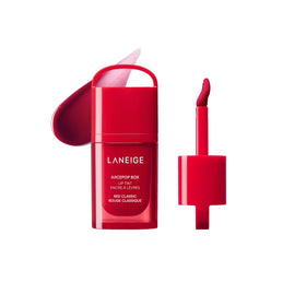 LANEIGE JuicePop Box Lip Tint Red Classic front view with glossy finish