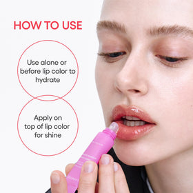 LANEIGE Lip Glowy Balm Berry swatch on lips
