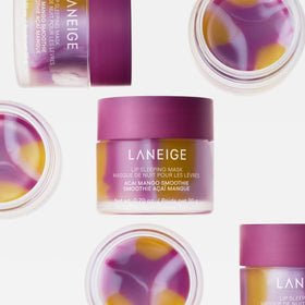 LANEIGE Lip Sleeping Mask Acai Mango on a bedside table