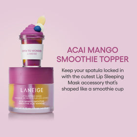 LANEIGE Lip Sleeping Mask Acai Mango Smoothie with spatula