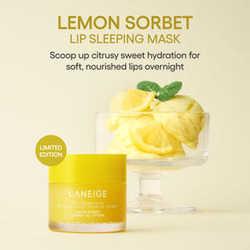 LANEIGE Lip Sleeping Mask Lemon Sorbet with spatula