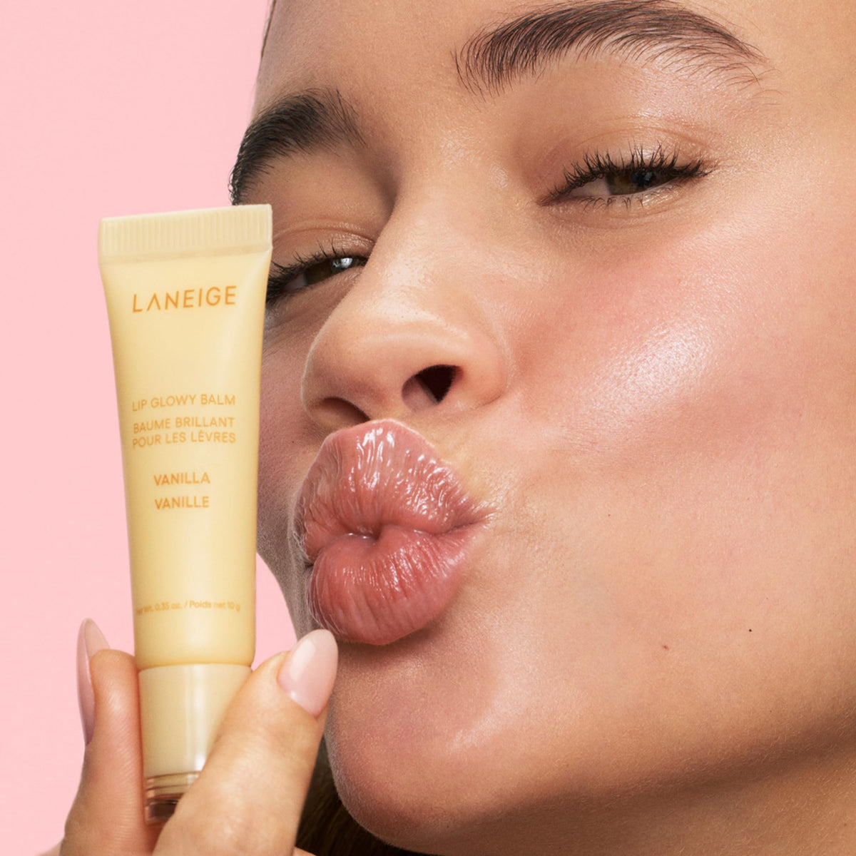 LANEIGE vanilla lip glowy balm open view