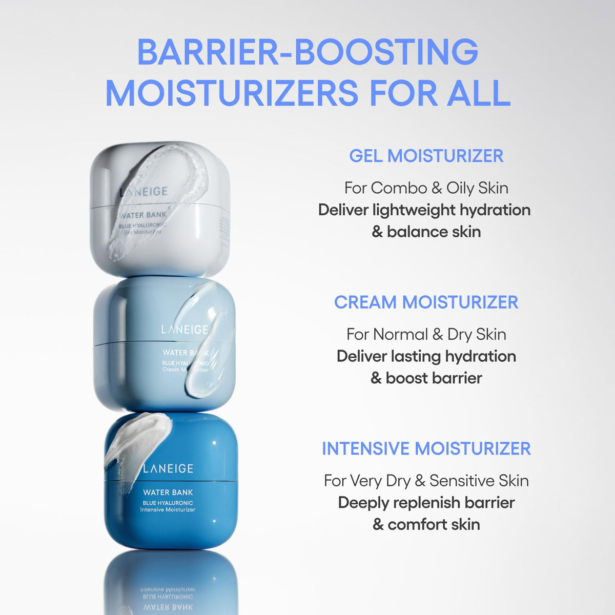 LANEIGE Water Bank Blue Hyaluronic Acid Cream on a bathroom counter