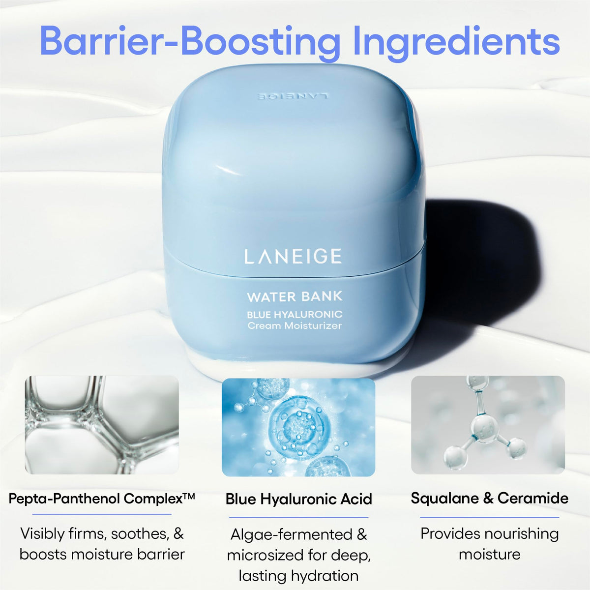 LANEIGE Water Bank Blue Hyaluronic Cream Moisturizer in travel size