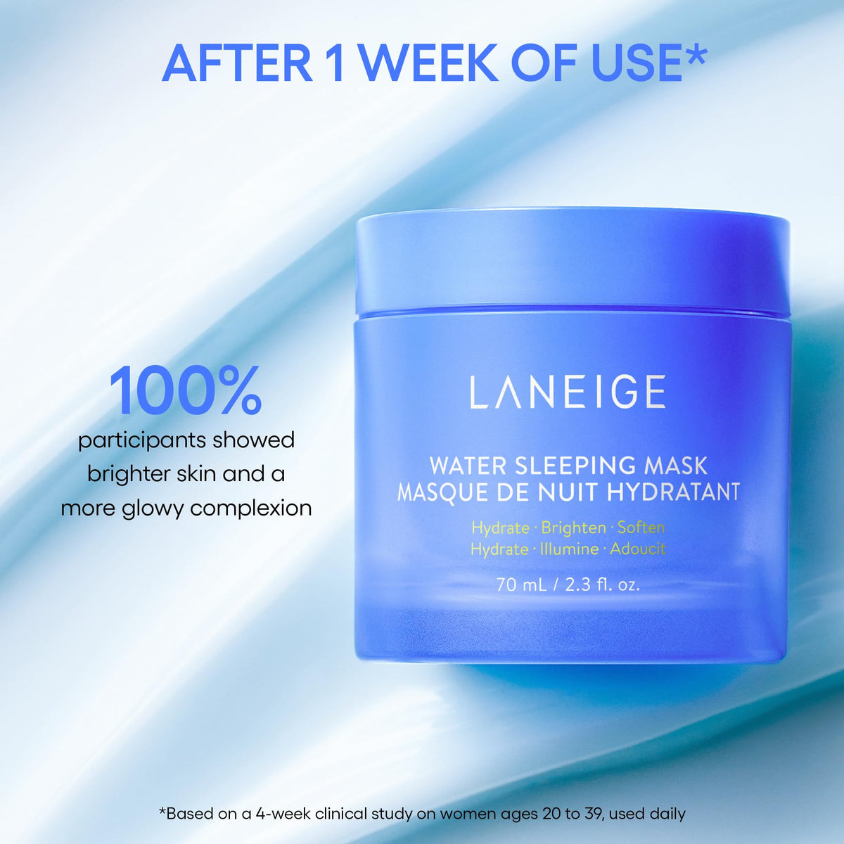 LANEIGE Water Bank Cream texture on hand