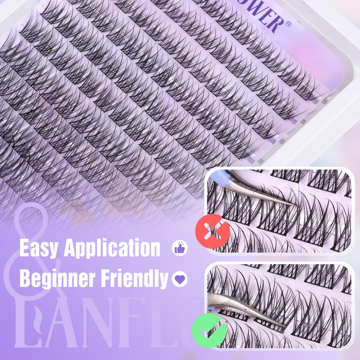 LANFLOWER lash clusters in various lengths