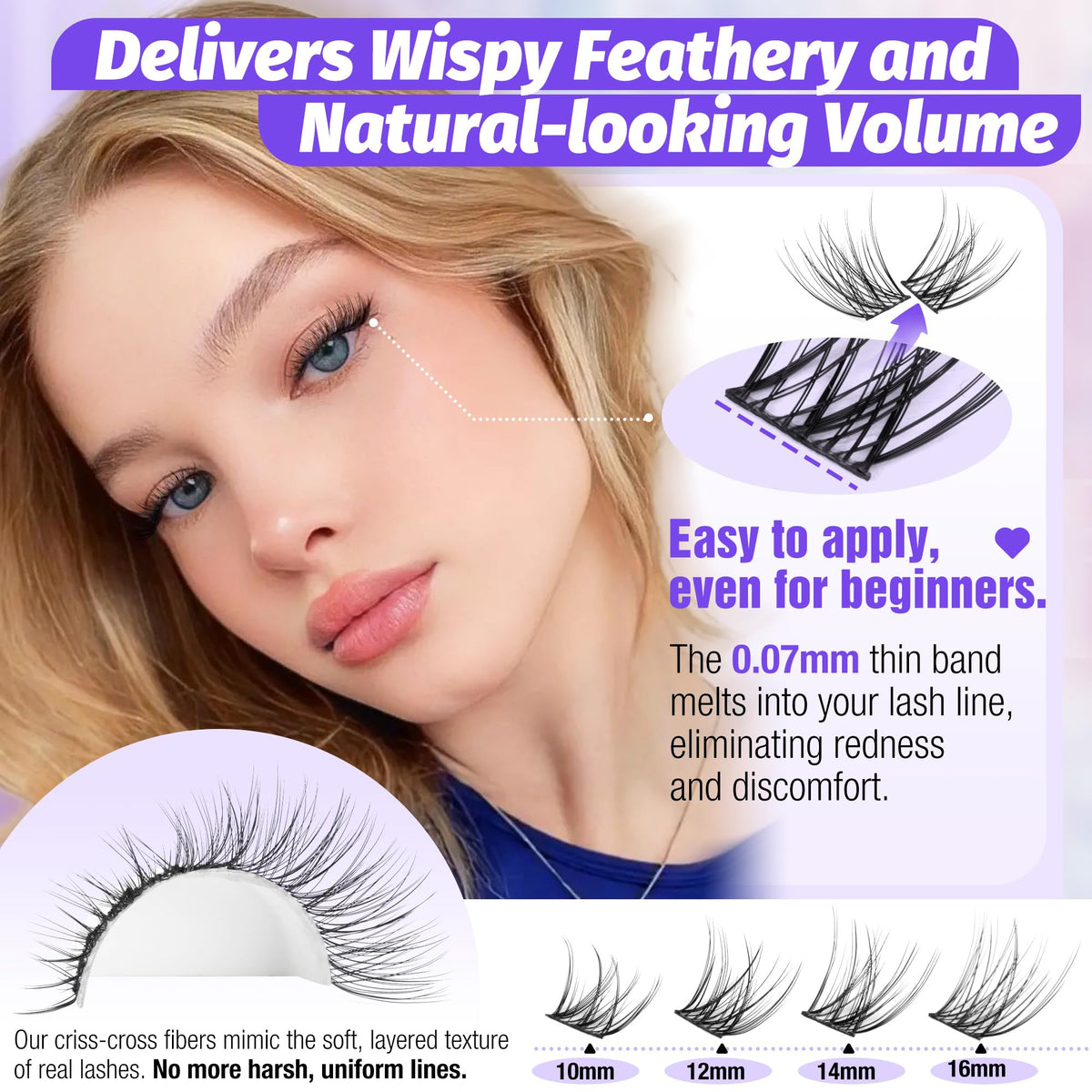 LANFLOWER lash clusters with precision tweezers