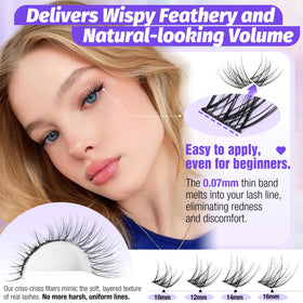 LANFLOWER lash clusters with precision tweezers