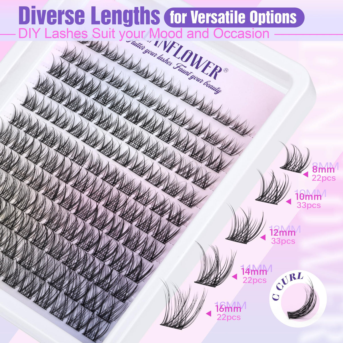 LANFLOWER lash extension kit including bond and seal