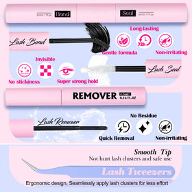 LANFLOWER lash tweezers and remover included in the kit