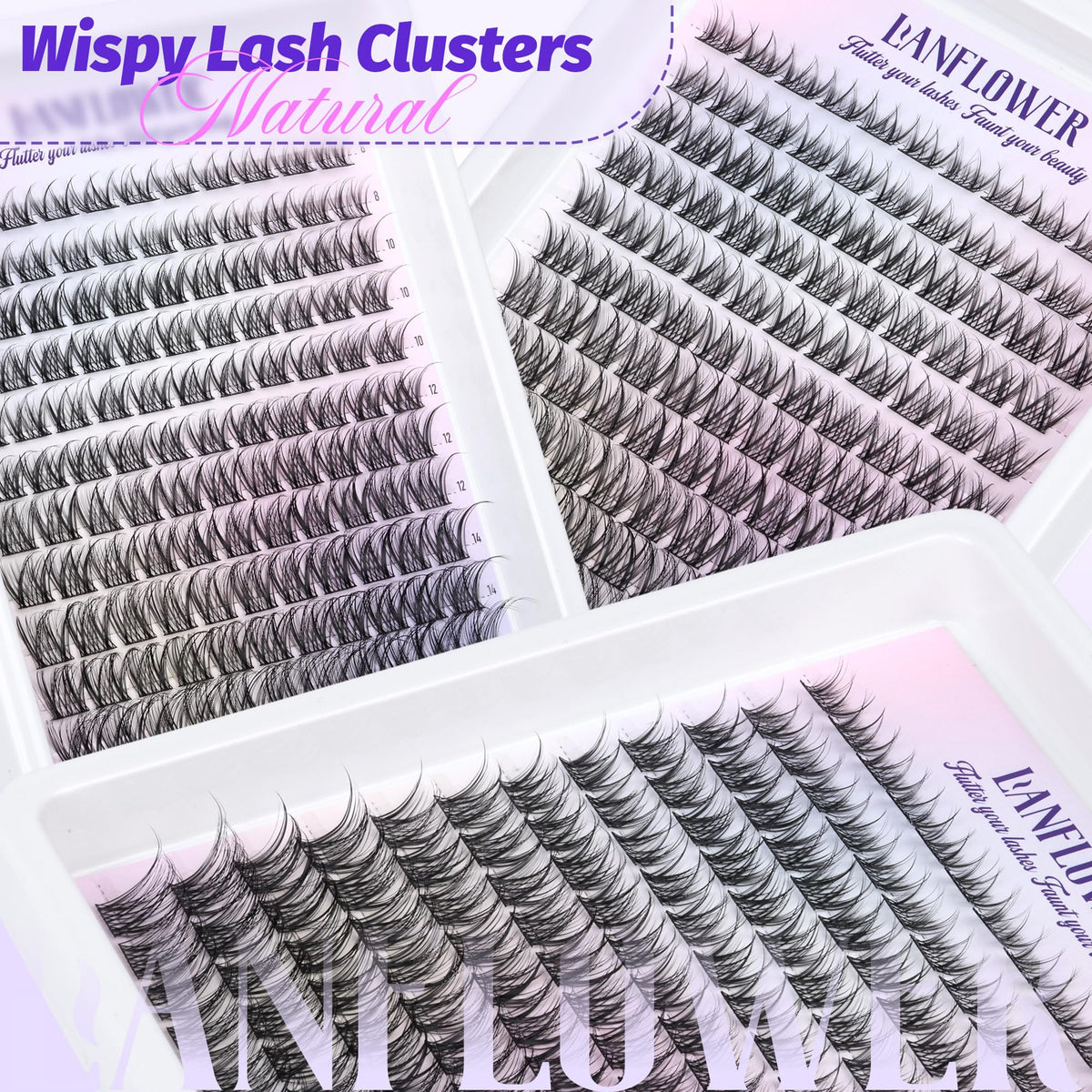 LANFLOWER Natural Lash Clusters Kit packaging