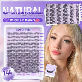 LANFLOWER Natural Lash Clusters worn on model