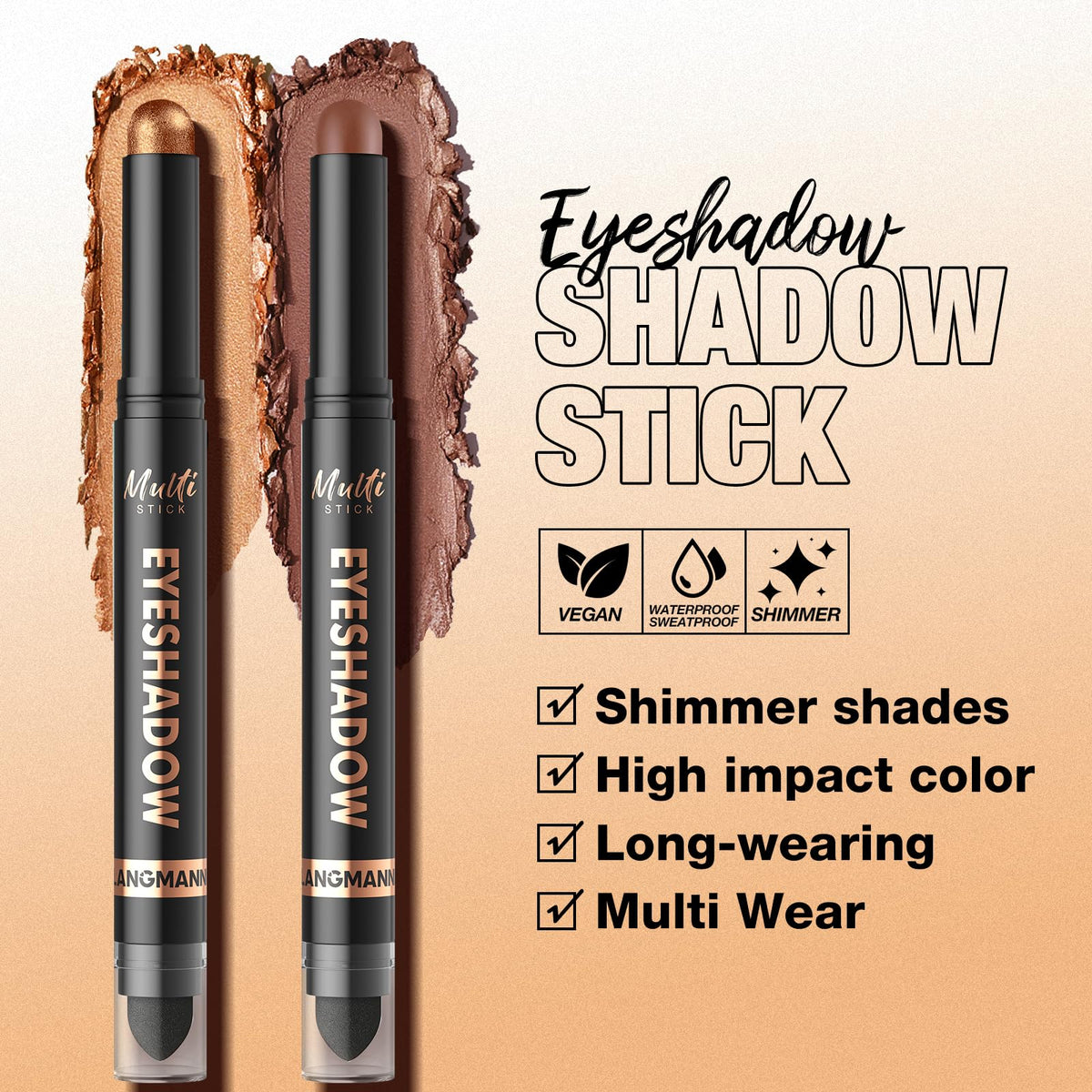 LANGMANNI eye shadow stick in use during makeup application
