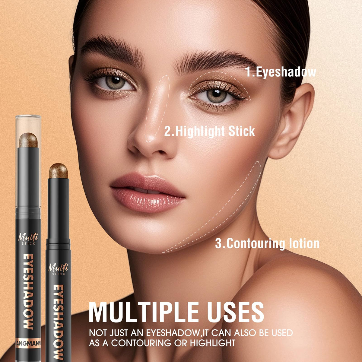 LANGMANNI eyeshadow stick showing dual-ended design and sponge tip