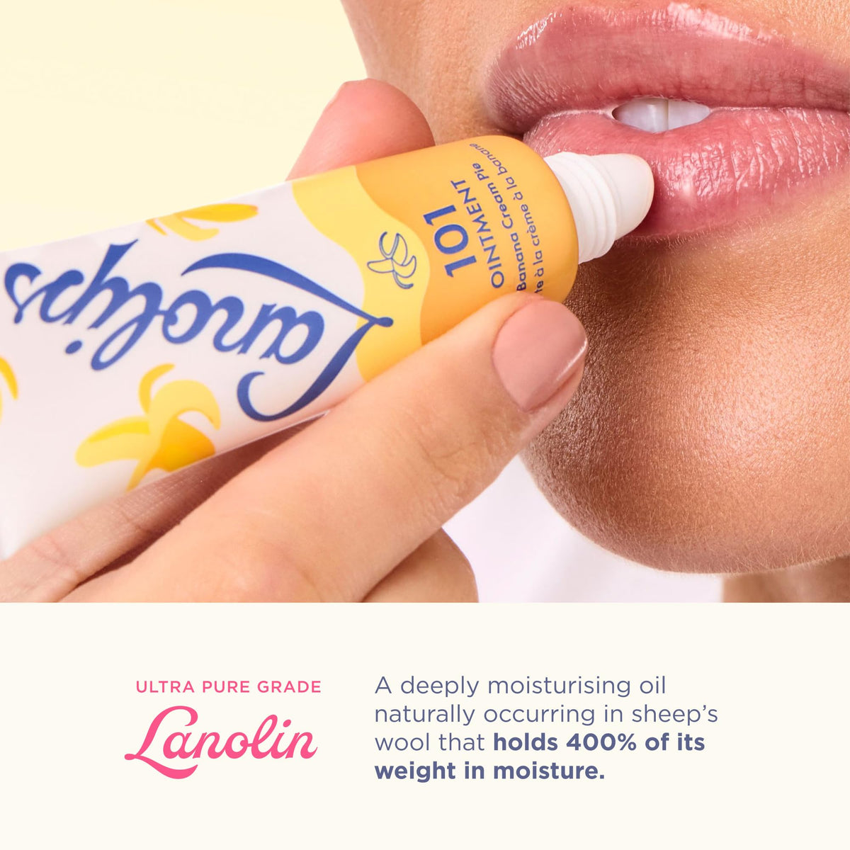 Lanolips 101 Ointment Banana Cream Pie texture close-up