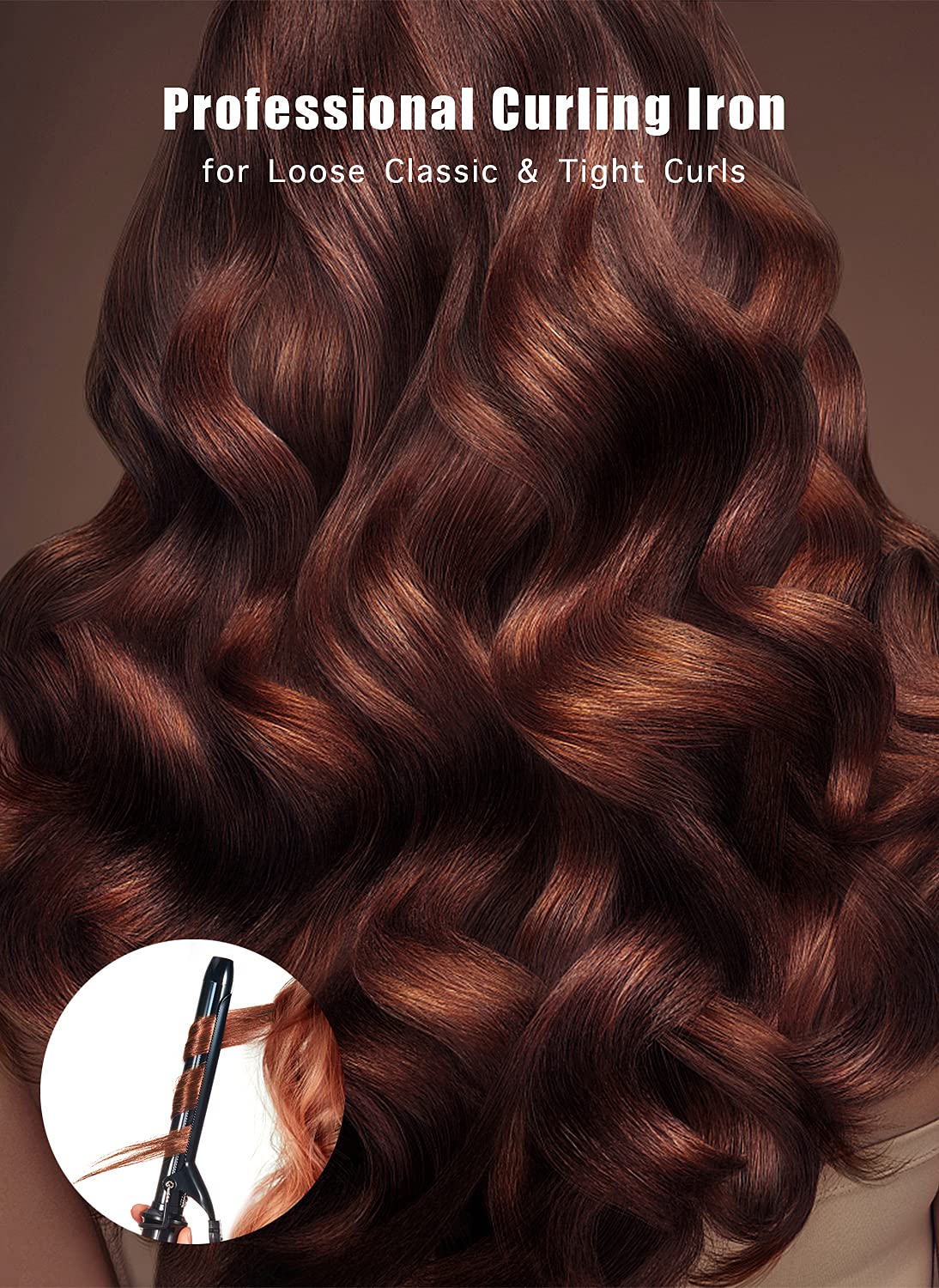 LANVIER curling iron demonstrating curling technique