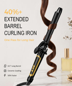 LANVIER curling iron with ceramic barrel close-up