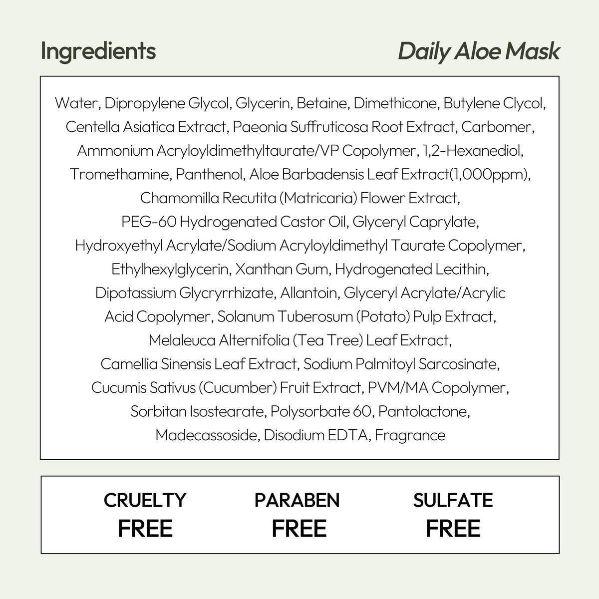 LAPCOS Aloe Sheet Mask on a bathroom counter