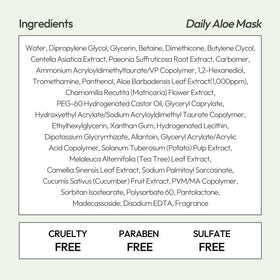 LAPCOS Aloe Sheet Mask on a bathroom counter