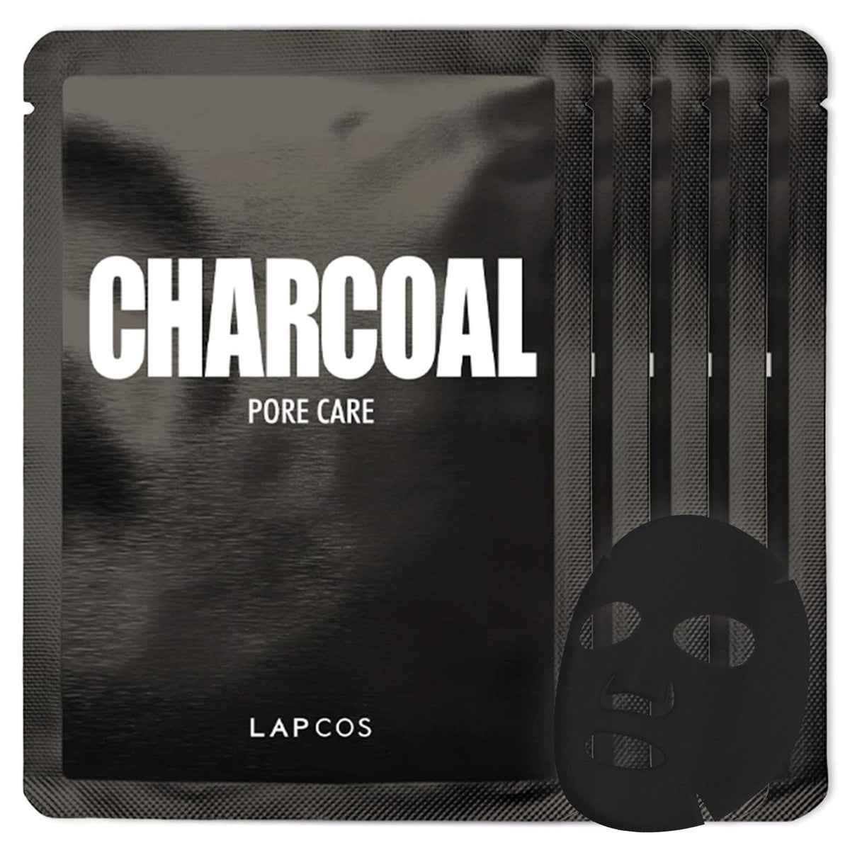 LAPCOS Charcoal Sheet Mask pack of 5 front view