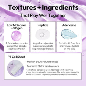 LAPCOS K Beauty Collagen Sheet Mask back view with ingredients
