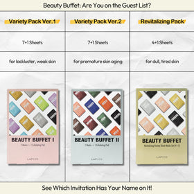 LAPCOS K Beauty Daily Sheet Mask variety pack displayed on a countertop