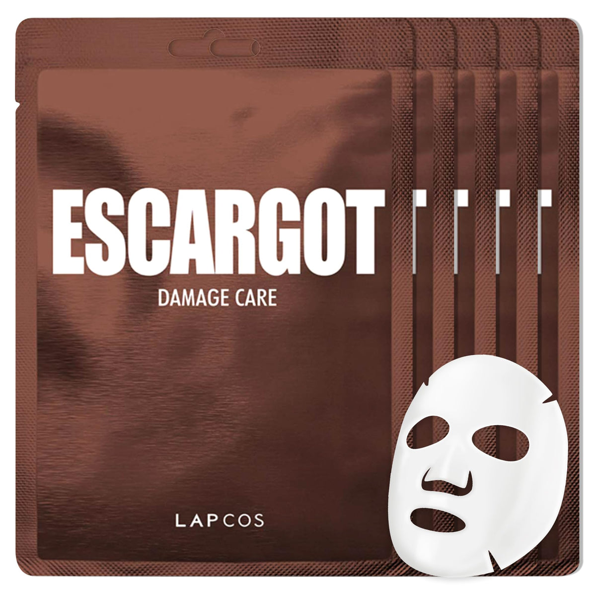 LAPCOS K Beauty Escargot Sheet Mask front view with packaging