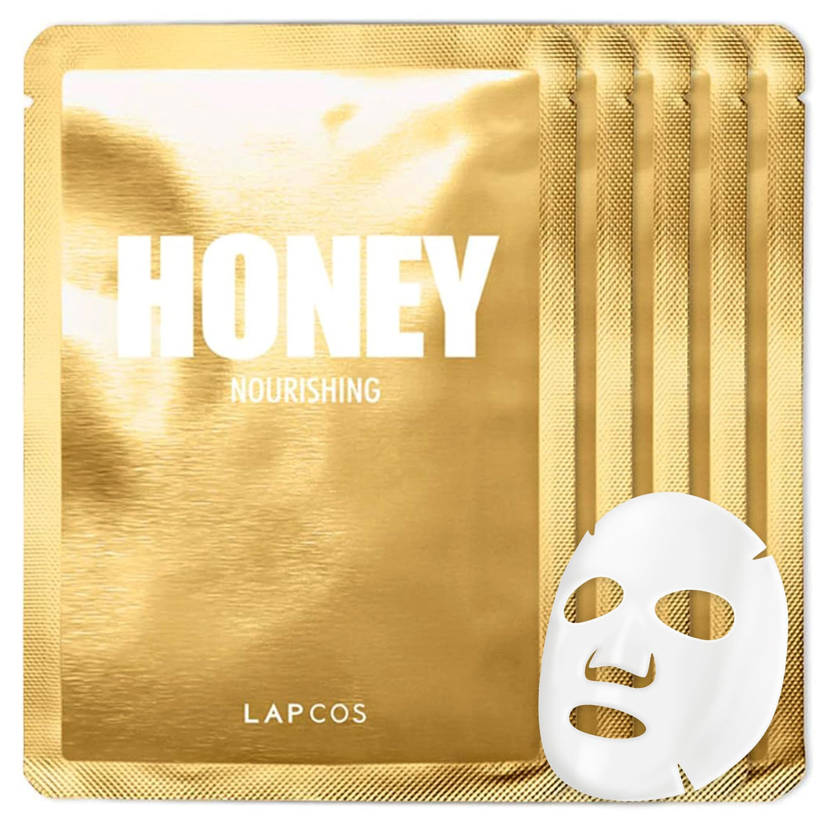 LAPCOS K Beauty Honey Sheet Mask Pack of 5 front view