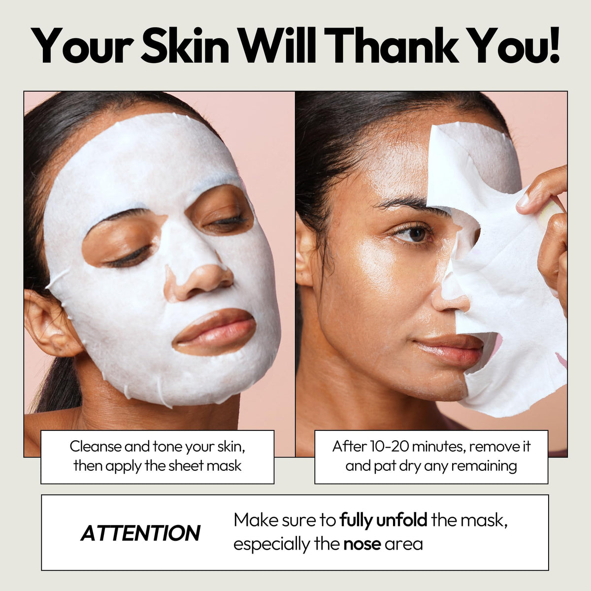 LAPCOS K Beauty Pearl Sheet Mask application process