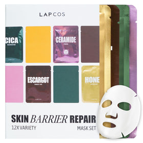 LAPCOS Skin Barrier Repair Face Sheet Mask Set front view with 12 masks