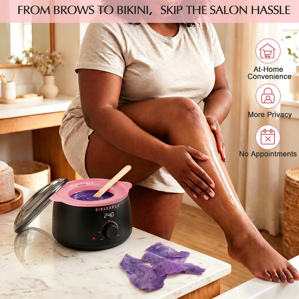 Large and medium wooden applicators for waxing