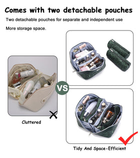 Large capacity BOYATU cosmetic travel bag with zipper