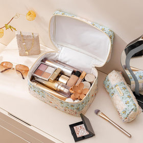 Large HBselect Quilted Makeup Bag showing spacious interior