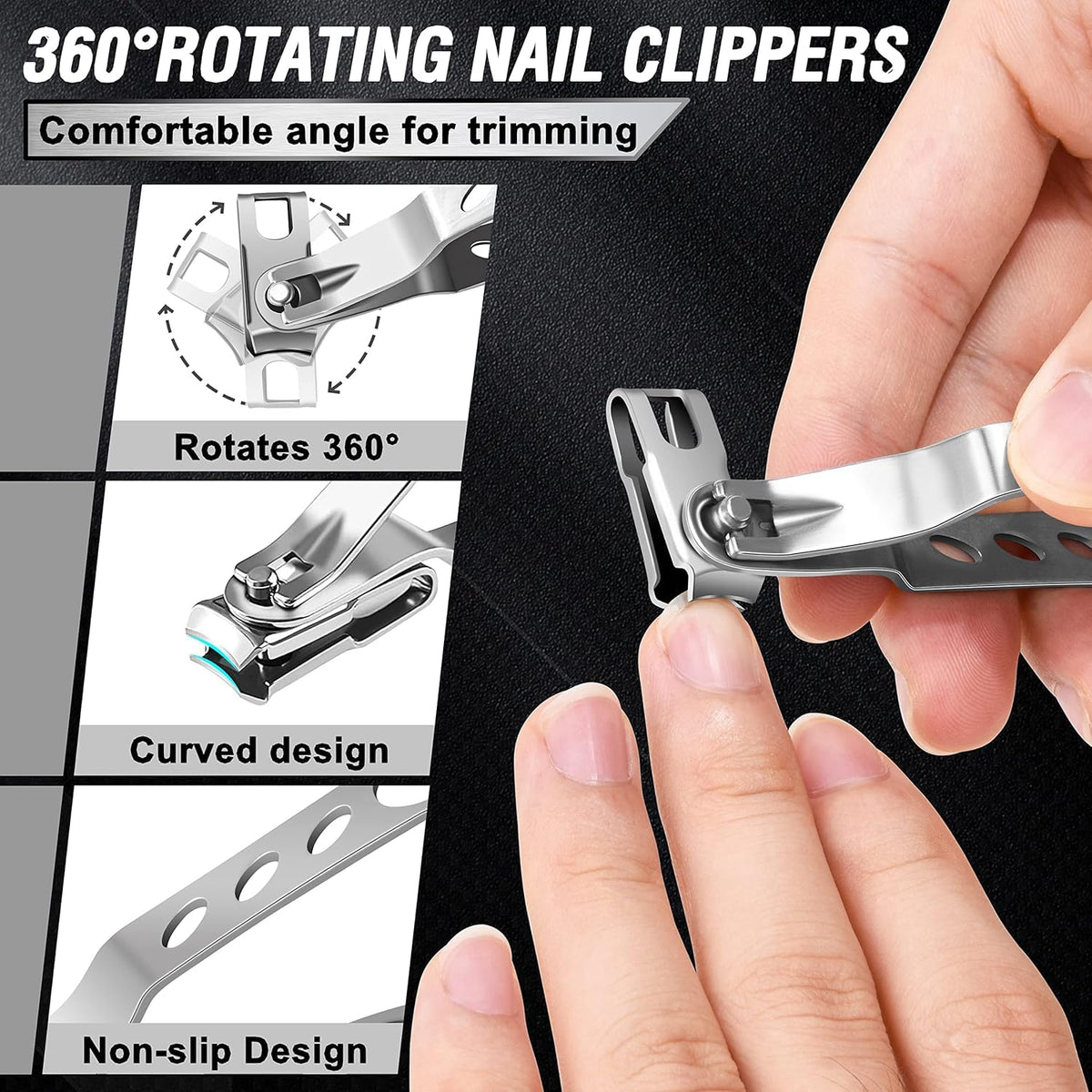 Large opening toenail clipper for thick nails