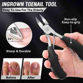 Large opening toenail clippers for thick nails