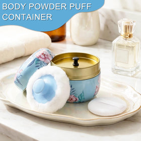 Large powder puff with handle for easy application