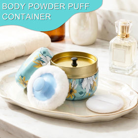 Large powder puff with handle for easy application