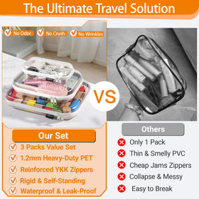 Large YQBRAO organizer case front view with toiletries